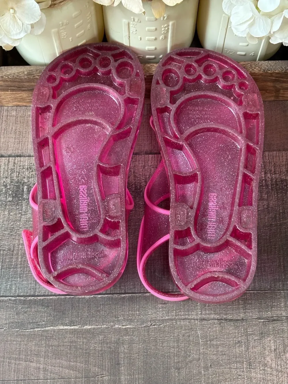 Mini Melissa Acqua Me Sandals Glittery Pink